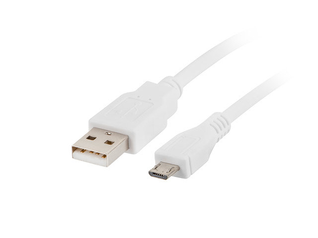 Lanberg Cable USB Macho a Micro USB Macho CA-USBMM-10CC-0010-W, 1 Metro, Blanco Lanberg Cable USB Macho a Micro USB Macho CA-USBMM-10CC-0010-W, 1 Metro, Blanco