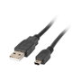 Lanberg Cable USB 2.0 de 1,8 m, USB-A a Mini-USB, Negro