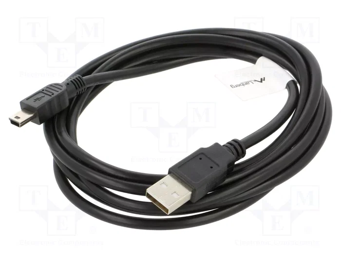 Lanberg Cable USB 2.0 de 1,8 m con conectores USB A y Mini-USB A, Negro