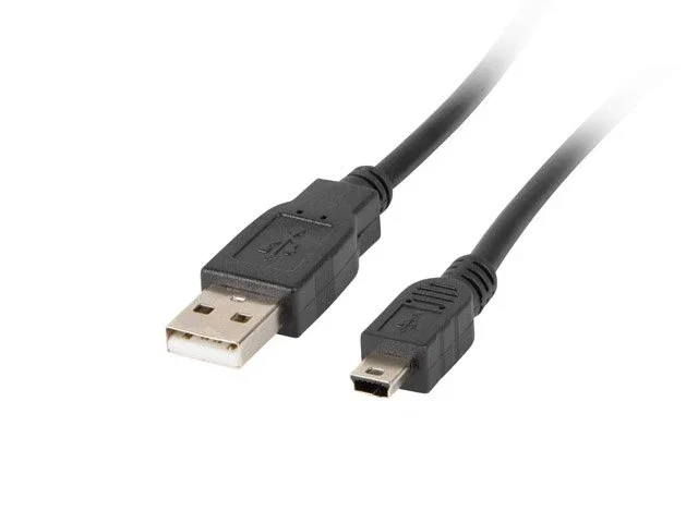 Lanberg CA-USBK-11CC-Hombre Cable USB A a Mini USB 2.0, 1.8 m, Macho a Macho, Negro, 480 Mbit/s, Con Filtro Ferrita