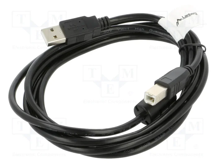 Lanberg CA-USBA-11CC-0018-BK Cable USB 2.0 de 1,8 m USB-A a USB-B Negro
