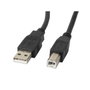 Lanberg Cable USB 2.0 de 1,8 m USB-A a USB-B Negro