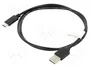 Lanberg Cable USB 2.0 A USB C de 1m Negro CA-USBO-10CC-0010-BK