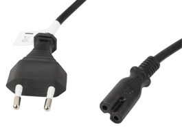 Lanberg Cable de alimentación CEE 7/16 a IEC320 C7, 1.8 metros - CA-C7CA-11CC-0018-BK