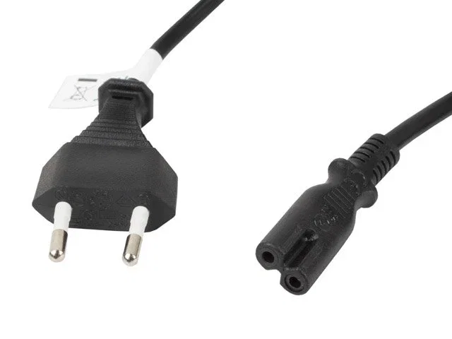 Lanberg CA-C7CA-11CC-s0018-BK Cable de Alimentación 1.8m Negro, Conectores CEE 7/16 Hembra a IEC 320 C7 Macho