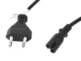 Lanberg CA-C7CA-11CC-s0018-BK Cable de Alimentación 1.8m Negro, Conectores CEE 7/16 Hembra a IEC 320 C7 Macho