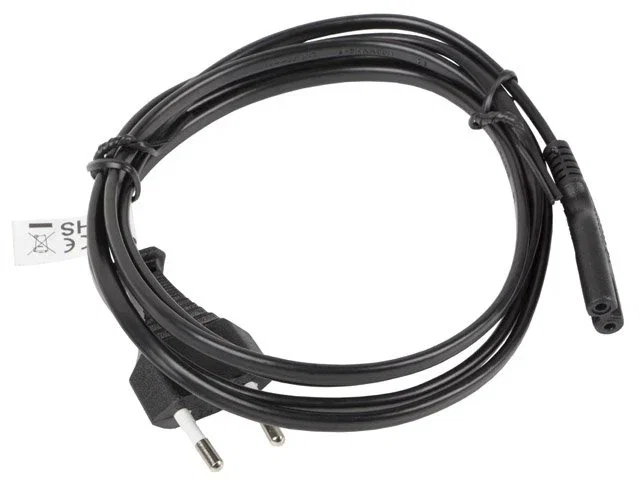 Lanberg CA-C7CA-11CC-s0018-BK Cable de Alimentación 1.8m Negro, Conectores CEE 7/16 Hembra a IEC 320 C7 Macho