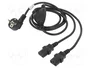 Lanberg CA-C13C-13CC-0018-BK Cable de Alimentación Schuko a 2x IEC C13, 2m