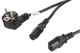 LANBERG CA-C13C-13CC-0018-BK Cable de Alimentación Negro 2m C13 CEE7/7