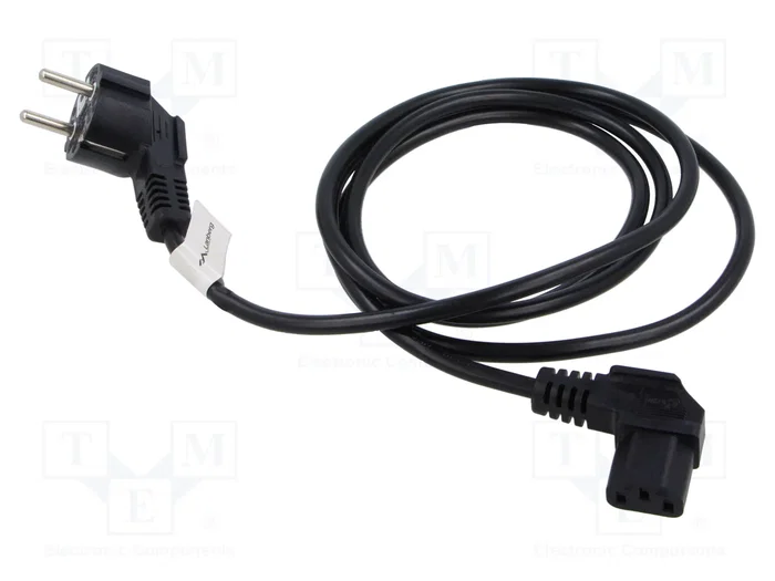 Lanberg CA-C13C-12CC-0018-BK Cable de Alimentación Schuko a C13 Acodado Negro
