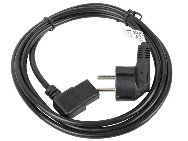 Lanberg CA-C13C-12CC-0018-BK Cable de Alimentación CEE 7/7 a C13 Acodado Negro