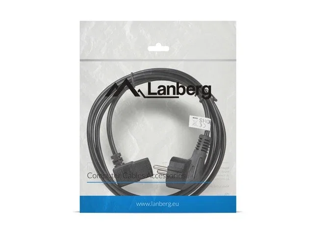 Lanberg CA-C13C-12CC-0018-BK Cable de Alimentación CEE 7/7 a C13 Acodado Negro