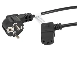 Lanberg CA-C13C-12CC-0018-BK Cable de Alimentación CEE 7/7 a C13 Acodado Negro