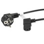 Lanberg Cable de Alimentación Schuko CEE 7/7 a IEC320 C13 Acodado 1,8m CA-C13C-12CC-0018-BK
