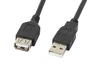 Lanberg Cable de Extensión USB 2.0 Macho a Hembra 1,8 m Negro