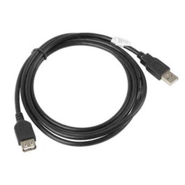 Lanberg Cable de Extensión USB 2.0 Macho a Hembra 1,8 m Negro