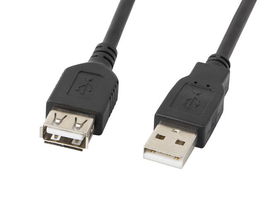 Cable Alargador USB Lanberg Macho/Hembra 480 Mb/s Negro