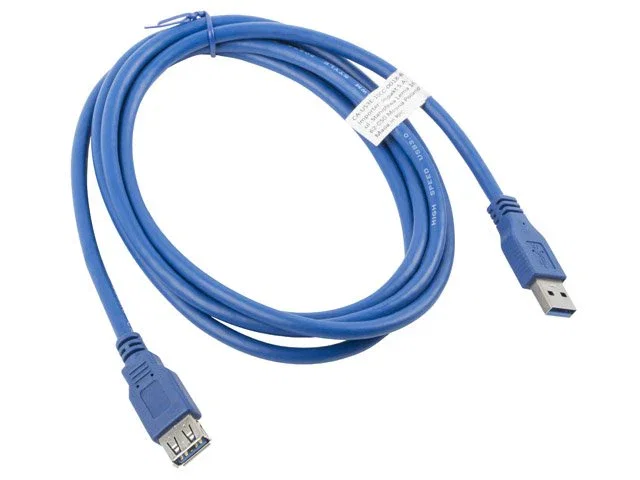 Lanberg CA-US3E-10CC-0018-B Cable de Extensión USB 3.0 A Macho a A Macho, 1.8 Metros, Azul, Transferencia de Datos hasta 600 Mbit/s