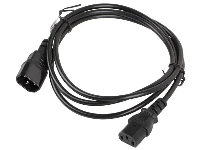 Lanberg CA-C13E-10CC-0018-BK Cable de alimentación C13 a C14, 1,8 m, Negro