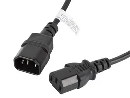 Lanberg Cable de Alimentación PC/Servidor IEC320 C13 Hembra a C14 Macho - Negro - 1.8 Metros - CA-C13E-10CC-0018-BK