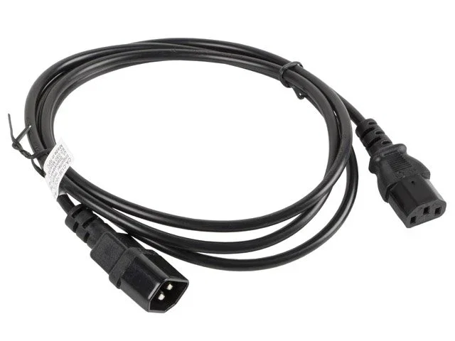Lanberg CA-C13E-10CC-0018-BK Cable de alimentación C13 a C14, 1,8 m, Negro