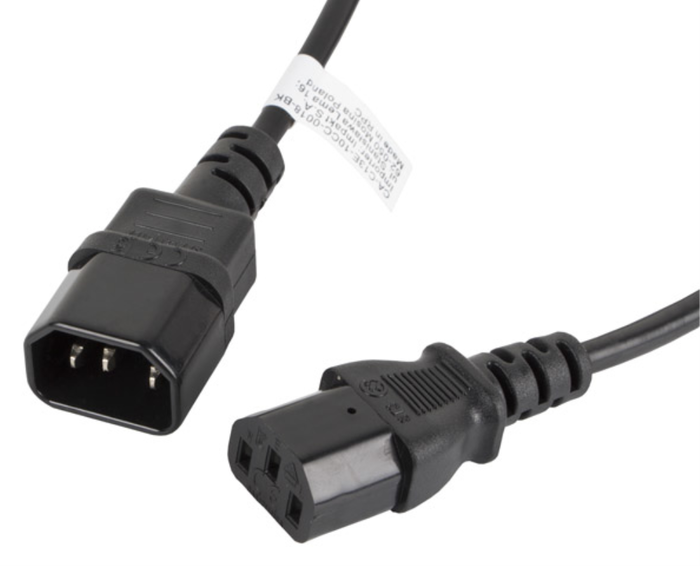 Lanberg CA-C13E-10CC-0018-BK Cable de alimentación C13 a C14 1,8m Negro