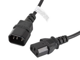 Lanberg Cable de Alimentación CPU IEC320 C13 a C14, 1.8m, Negro