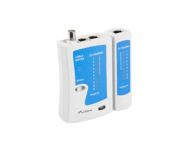 Lanberg Tester Cable Red RJ45 RJ12 RJ11 Profesional para Verificación de Continuidad y Conexiones