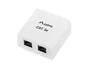 Lanberg OU5-0002-W Caja de Tomacorriente 2 Puertos RJ-45, Unshielded, Categoría 5e (Cat. 5e), Certificación T568A/B, Color Blanco