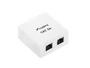 Lanberg OU5-0002-W Caja de Tomacorriente 2 Puertos RJ-45, Unshielded, Categoría 5e (Cat. 5e), Certificación T568A/B, Color Blanco