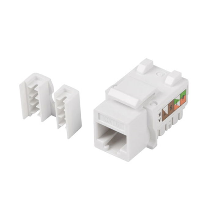 Lanberg Conector Keystone RJ45 Cat 6 UTP LSA, Blanco, Compatible 568A/B, PCBA, para Montaje en Adaptadores 16.1x14.5 mm, PoE hasta 36V