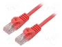 Lanberg PCU6-10CC-0050-R Cable de red Cat6 U/UTP 0,5m Rojo