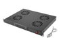 Lanberg AK-1503-B Panel de ventilación LCD con 4 ventiladores y termostato 1U