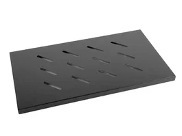 Lanberg AK-1002-B Cajón metálico para rack 1U, bandeja fija de 19" (465x315mm), capacidad de carga 120 kg, color negro