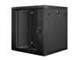 Lanberg Armario Mural Rack 19 pulgadas 12U 600x600 Negro con Puerta de Cristal