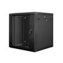 Lanberg Armario Mural Rack 19 pulgadas 12U 600x600 Negro con Puerta de Cristal