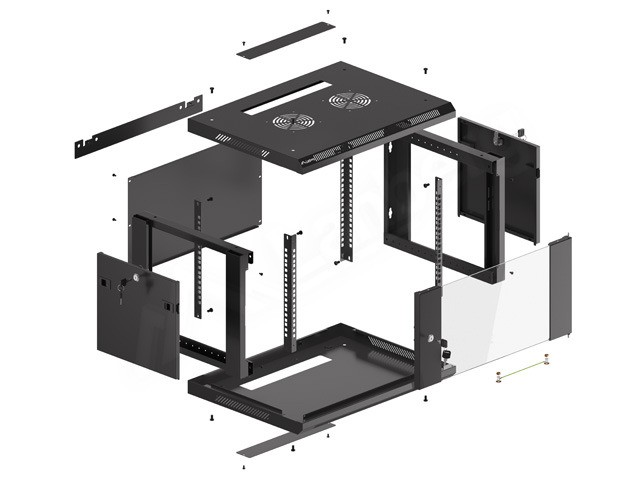Lanberg Armario Rack 6U 600x450x368mm Negro