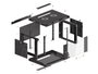 Lanberg Armario Rack 6U 600x450x368mm Negro