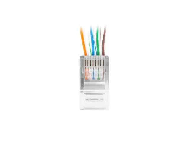 Lanberg Conector RJ45 PLU-6020 Transparente para Cable UTP Cat6 - Macho Derecho - Paquete de 20 Unidades