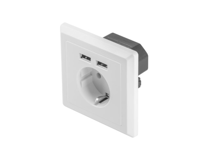 Lanberg Toma de Pared Schuko 16A con 2 Puertos USB 2.1A Carga Rápida Blanco Lanberg Toma de Pared Schuko 16A con 2 Puertos USB 2.1A Carga Rápida Blanco