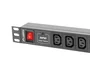Lanberg PDU-10I-0200-IEC-BK - Unidad de Distribución de Energía (PDU) 10 Salidas AC C13, 2500W, 1U Horizontal, Negro