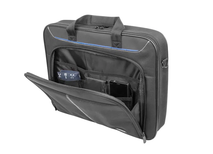 Natec Doberman Maletín para Portátiles de 15.6 Pulgadas (39.6 cm) - Negro, Poliéster, con Tirante para Hombro