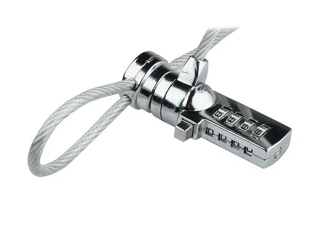 Natec Genesis Lobster Code - Cable de seguridad antirrobo con candado de combinación de 1.8 m, materiales plástico y acero, color metálico Natec Genesis Lobster Code - Cable de seguridad antirrobo con candado de combinación de 1.8 m, materiales plástico y acero, color metálico