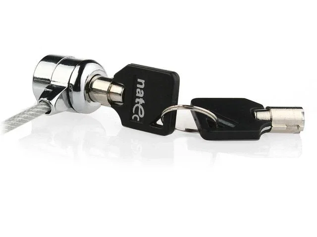 Natec Cable de Seguridad Antirrobo Lobster Key para Portátil, 1.8 m Metálico con 2 Llaves