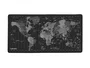 Natec Alfombrilla de Ratón Office Time Zone Map Maxi, Diseño de Mapa Mundi, Resistente al Agua, Tela y Caucho, Negro/Gris, 800x400 mm