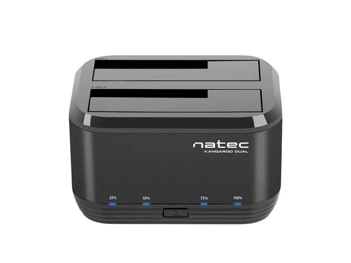 NATEC Kangaroo Dual Docking Station USB 3.0 para HDD/SSD SATA 2.5"/3.5" (Hasta 8 TB) - Adaptador AC Incluido