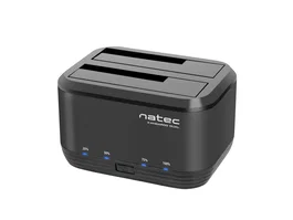 NATEC Kangaroo Dual Docking Station USB 3.0 para HDD/SSD SATA 2.5"/3.5" (Hasta 8 TB) - Adaptador AC Incluido