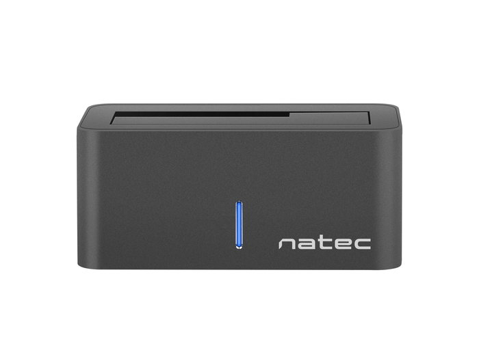 Natec Kangaroo Base/Docking Station para HDD/SSD SATA de 2.5''/3.5'' hasta 8TB, USB 3.2 Gen 1 (USB 3.0) Type-A, Negro, con Adaptador AC