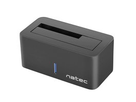 Natec Kangaroo Base/Docking Station para HDD/SSD SATA de 2.5''/3.5'' hasta 8TB, USB 3.2 Gen 1 (USB 3.0) Type-A, Negro, con Adaptador AC