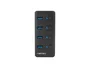 Natec MANTIS2 Hub USB 3.0 - 4 Puertos con Interruptor On/Off y Adaptador de Corriente - Velocidad 5000 Mbit/s - Negro ABS